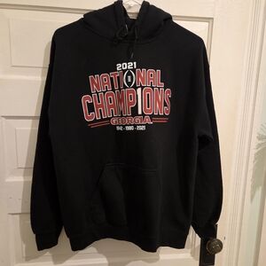 Gildan Georgia Bulldogs National Champions Heavy Blend Black Hoodie Size Medium